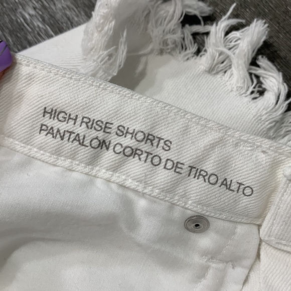 Wild Fable White High Rise Frayed Edge Hem Jean Shorts - Picture 10 of 11